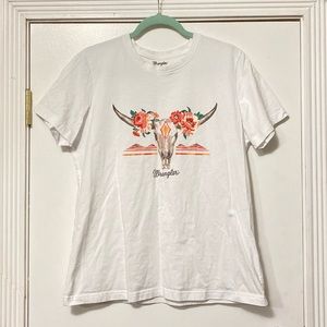 Wrangler flower skull graphic tee